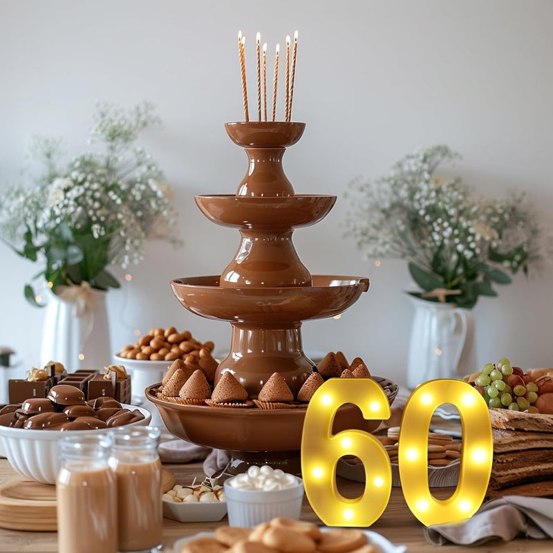 Funsky 60th Birthday Decorations for Women Men,Happy 60 Birthday Decorations for Centerpieces Table,60 Light Up Numbers Sign Led for Party Backdrop Wall Decor for Wedding Anniversary Home - Image 5
